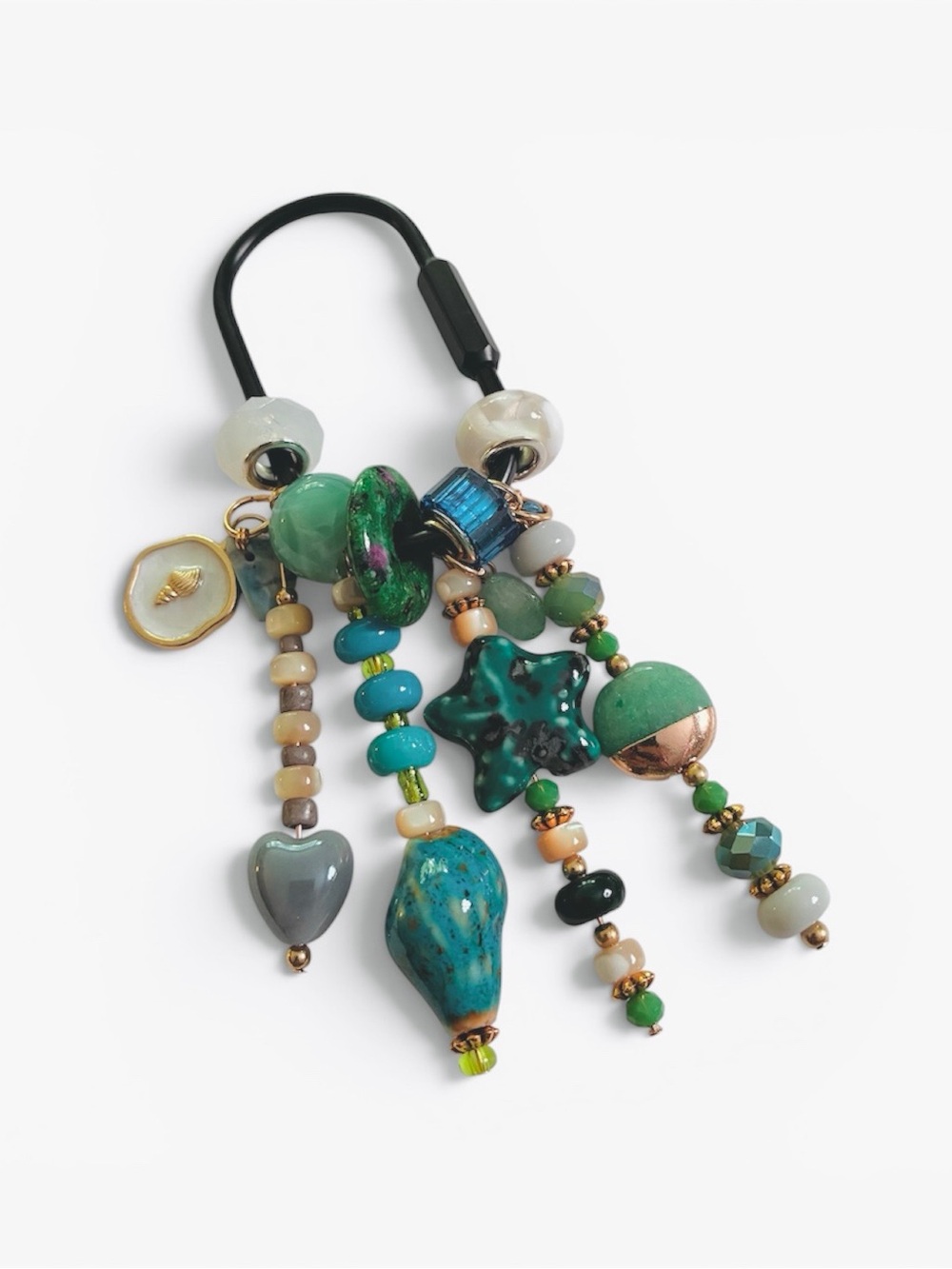 Charm Bags-Multicolor Bead Charm Keyring - Women Bags- Accessories